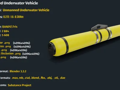Unmanned Underwater Vehicle 3D model purchase