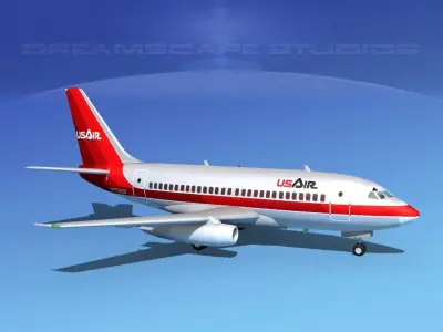 Boeing 737-100 US Air 3D model
