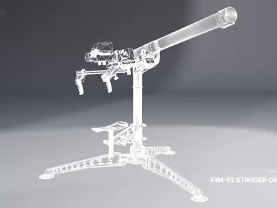 FIM-92 Stinger on Tripod Mount with Operator Seat 3D model