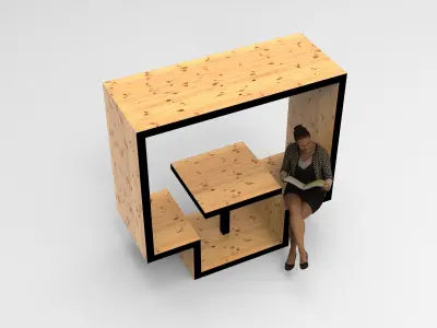 Furniture Unit 1 Low-poly 3D model