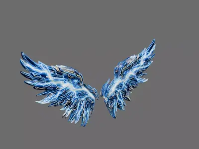 Stormforged Wings 3D Model - Sci-Fi Mech Lightning Game Asset Low-poly 3D model