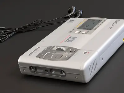 Sony MZ R50 with Headphones 3D model