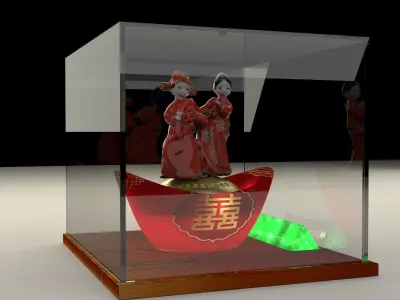 Chinese wedding couple figurine 3D model