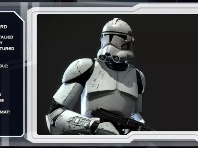 Clone Trooper Phase 2 Standard trooper Low-poly 3D model