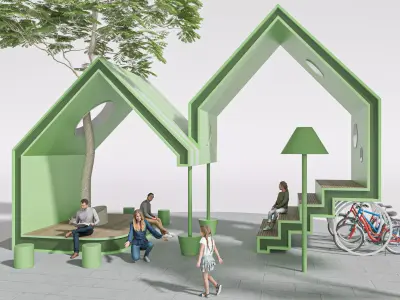 STREET ROOM GREEN for exterior public space commercial areas 3D model