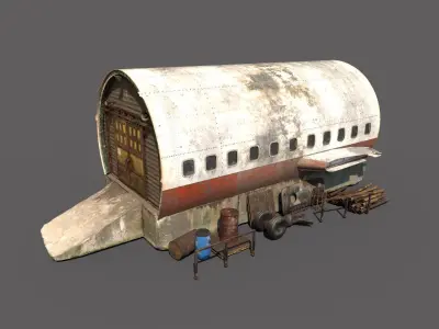 Hangar-Storaj Facility- Made From Airplane 3D model