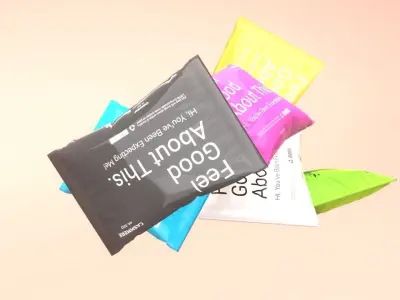 PBR Parcel Bag Low-poly 3D model