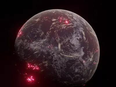 Planet Space Ready to game  Low-poly 3D model 2