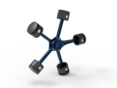 Radial piston mechanism 3D model