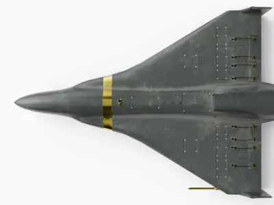 Iranian military drone Shahed-238 with jet engine Low-poly 3D model