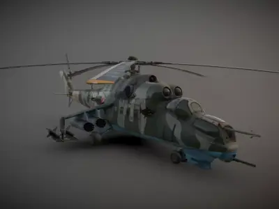 Russian Attack Helicopter MI-24 3D model