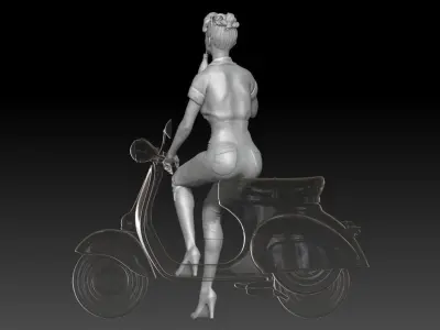 PIN UP and vespa girl 2 3D print model