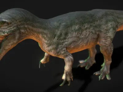 Dinosaur Monolophosaurus Low-poly 3D model