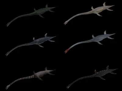 Elasmosaurus dinosaur Low-poly 3D model