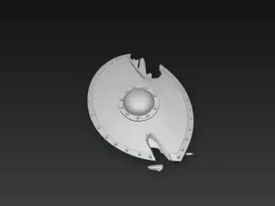 Broken Viking Shield - PBR Low Poly Game Ready Low-poly 3D model