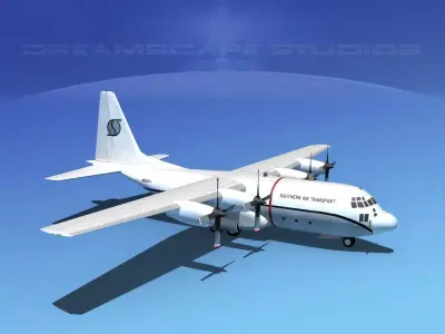 Lockheed C-130 Hercules Southern Air Transport 3D model