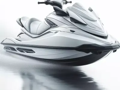 Modern Jet Ski 3D Model Futuristic Watercraft Design Low-poly 3D model