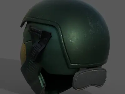 Helmet scifi military futuristic technology cyborg artfiction  Low-poly 3D model