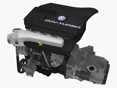 Volkswagen EA113 AWP 20v Turbo engine Low-poly 3D model