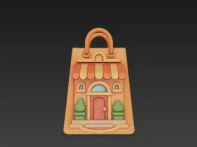 Black Friday Shopping Bag Building 3D Model 3D print model