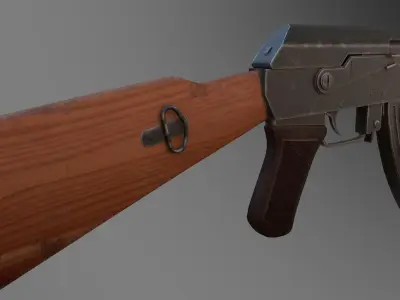 Weapon Rifle Kalashnikov AK-47 Textured 3D model
