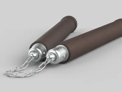 nunchucks pair of handcuffs 3D model