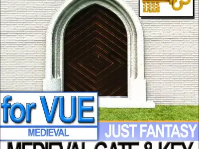 Medieval Gate Medieval Key 3D model