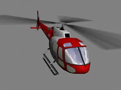 As-350 V6 Helicopter Low-poly 3D model