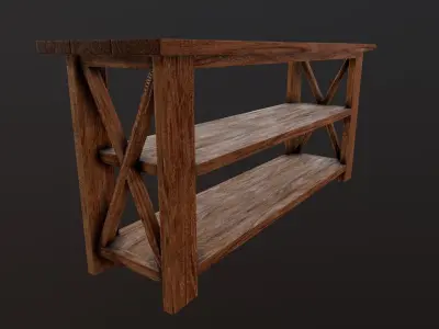 Rustic table Free low-poly 3D model