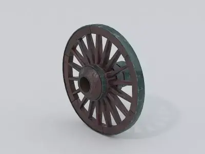 Wagon Wheel 2 Low-poly 3D model