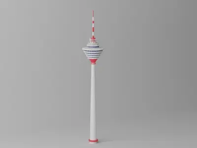 Malaysia Kuala Lumpur Tower Landmark Low-poly 3D model