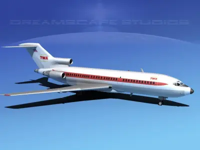 Boeing 727-100 Trans World 1 3D model