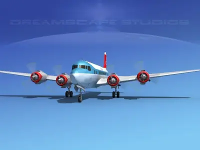 Douglas DC-6 Nordair 3D model