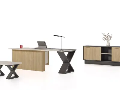 office furniture - EXECUTIVE DESK Low-poly 3D model