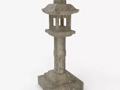 Japanese Stone Lantern Bamboo - Japan Collection model 3D model