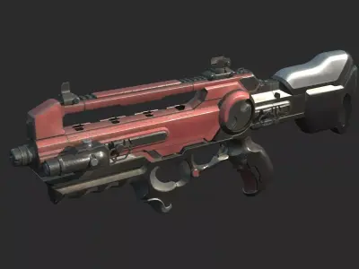 Future sci-fi weapon rechargeable submachine gun 3D model