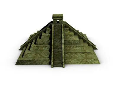 Ancient tikal aztec pyramid Low-poly 3D model
