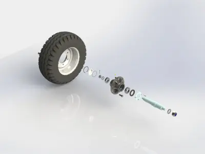 Agricultural wheel hub 10-75x15 Low-poly 3D model