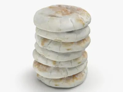 Pile Pita Bread 3D model