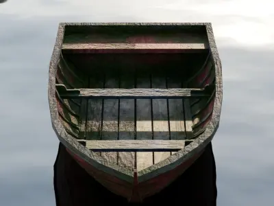 Old Boat Low-poly 3D model