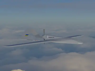 Bayraktar TB2 Ukrainian Navy Low-poly 3D model