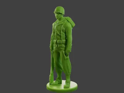 American soldier ww2 Stand A1 Free 3D print model