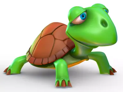 Hi-Poly Subdivision 3D Model Turtle Cartoon Low-poly 3D model