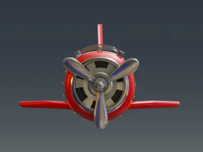 Cartoon Lowpoly Helicopter 3D Model Low-poly 3D model