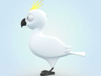 Yellow Crested Cockatoo 3D model