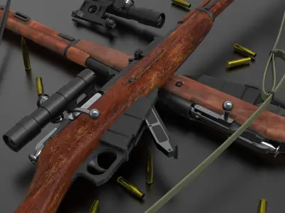 m1891 Sniper Rifles Fps - Tps Low-poly 3D model