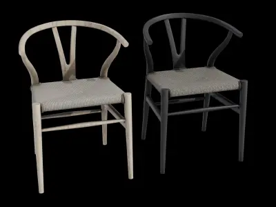 Wooden Chairs Pbr Low-poly 3D model