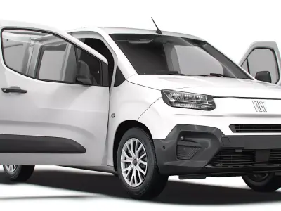 Fiat E Doblo SWB Van Tailgate HQ Interior 2024 3D model