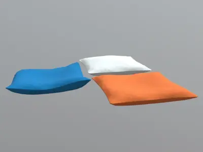 CC0 - Pillow three pillows Free low-poly 3D model