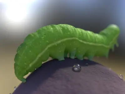 Caterpillar insect rigged 3D model